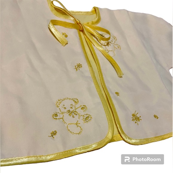 Vintage Hand Embroidered “Satin” Infants Layette Jacket with Teddy Bears - Picture 7 of 7